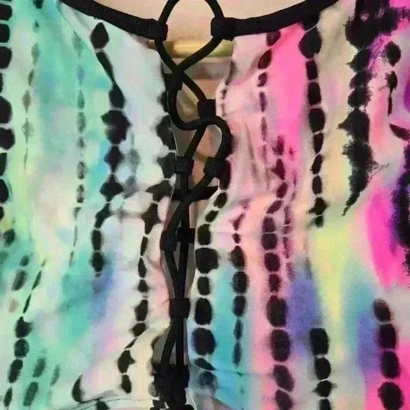 Hobie Swim/Bikini Top Mini Cap Sleeves Lace-up front Women's Size Small - Picture 4 of 7